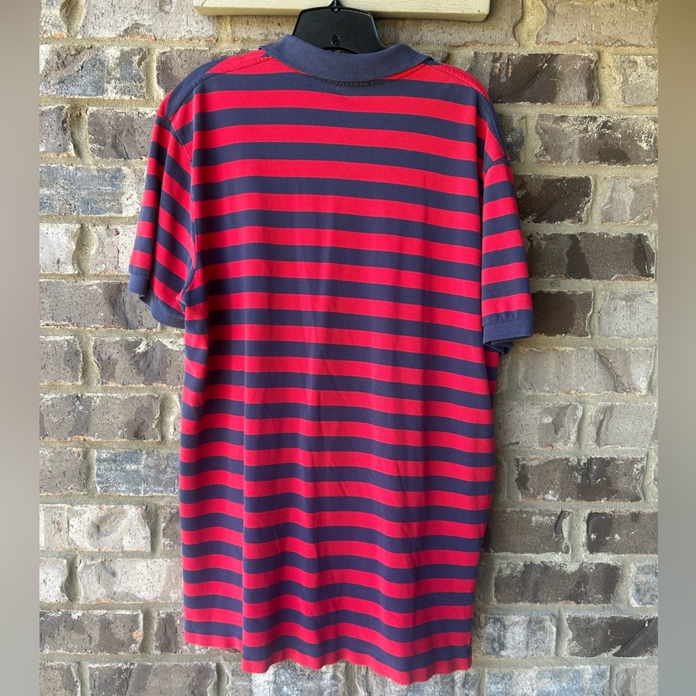 Y2K POLO RALPH LAUREN Striped Short Sleeve Polo Prep Old Money Dad Collegiate XL - Picture 9 of 14